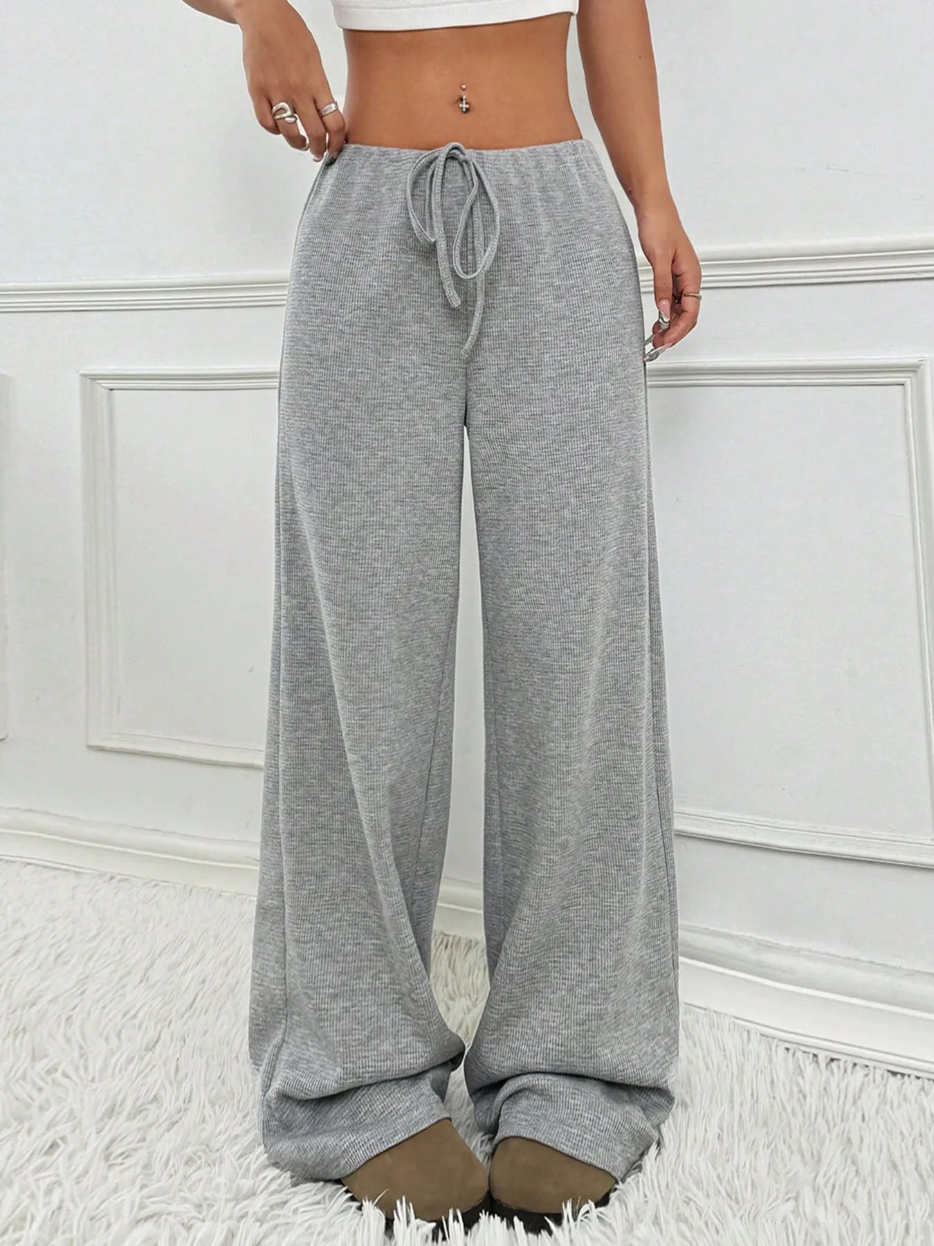 Striped Wide Leg Drawstring Pants - Tigbul's Variety Fashion Shop
