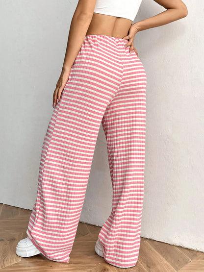 Striped Wide Leg Drawstring Pants - Tigbul's Variety Fashion Shop