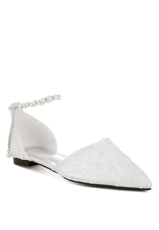 Shrami Pearl & Rhinestone Strap Flat Sandals - Tigbul's Variety Fashion Shop