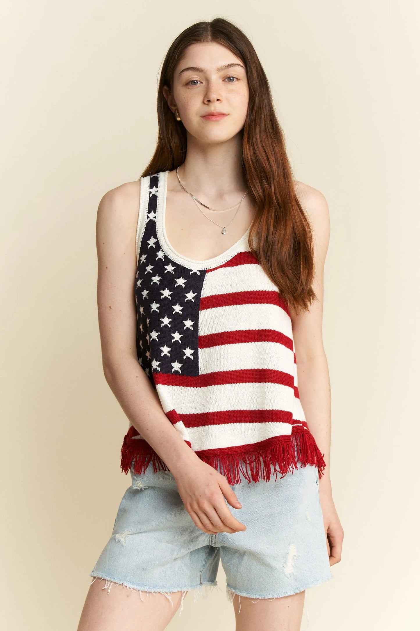 American Flag Fringe Tank Top - Tigbul's Variety Fashion Shop