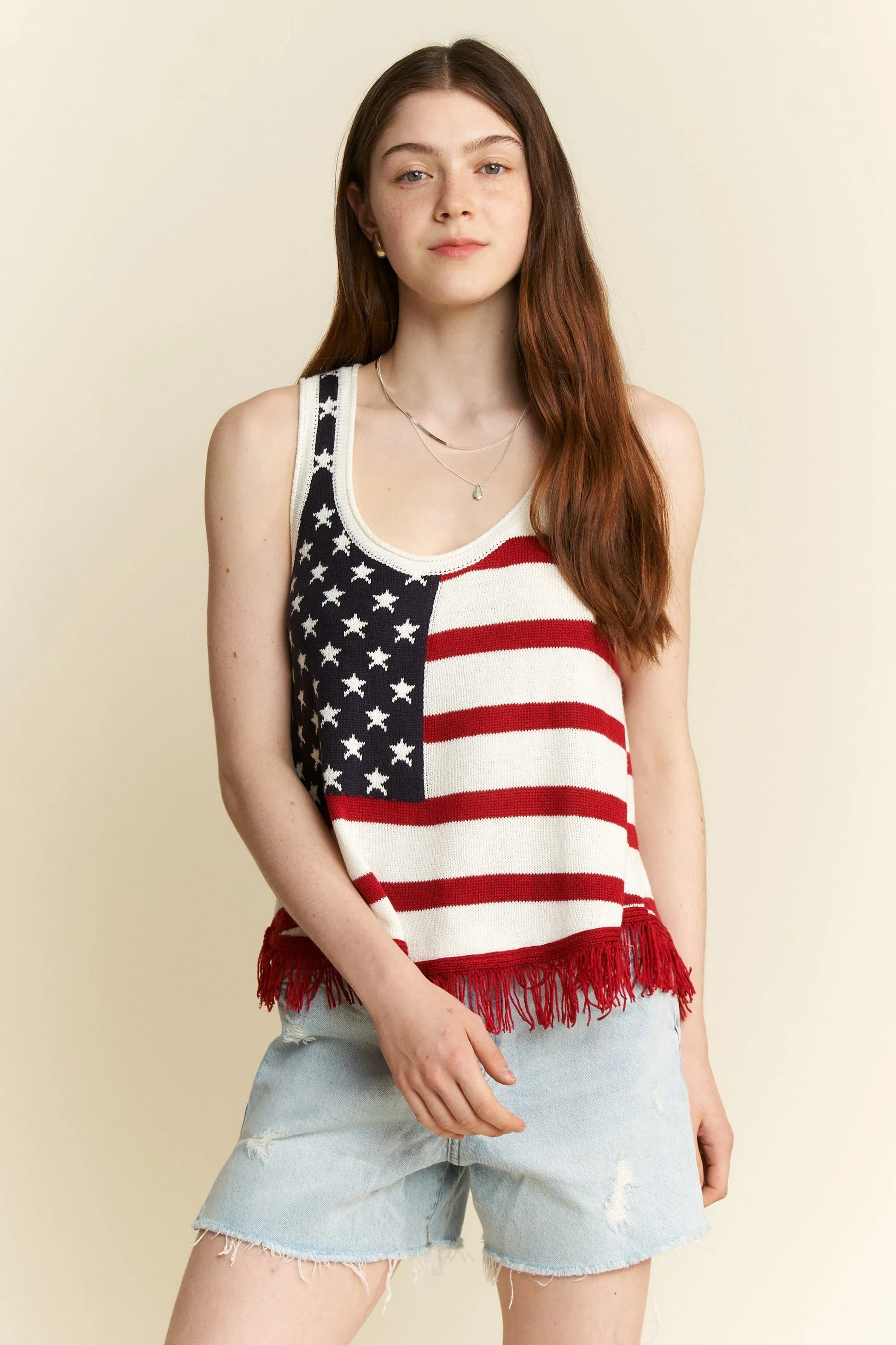 American Flag Fringe Tank Top - Tigbul's Variety Fashion Shop