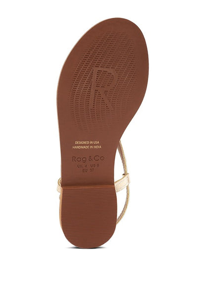 Rag & Co Pheboe Leather Strappy Flat Sandals - Tigbuls Variety Fashion