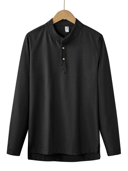 Men's Plus Size Button Detail Long Sleeve Blouse - Tigbul's Variety Fashion Shop