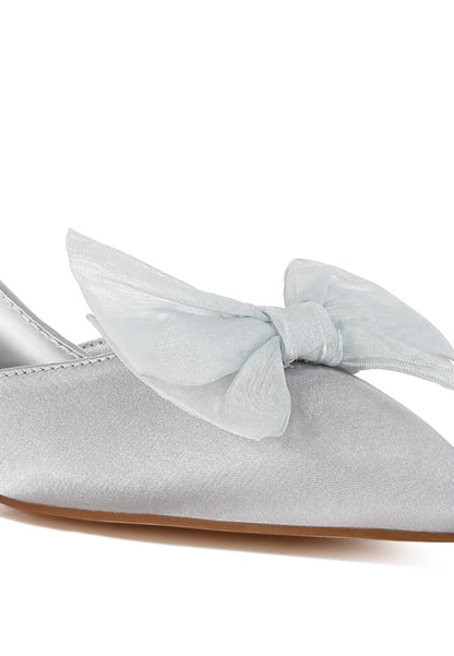 Cadell Bow Detail Satin Sandals - Tigbul's Variety Fashion Shop