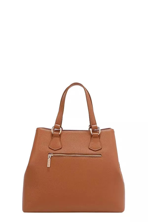 Nicole Lee USA Monogram Pattern Handbag with Rhinestones Decor - Tigbul's Variety Fashion Shop