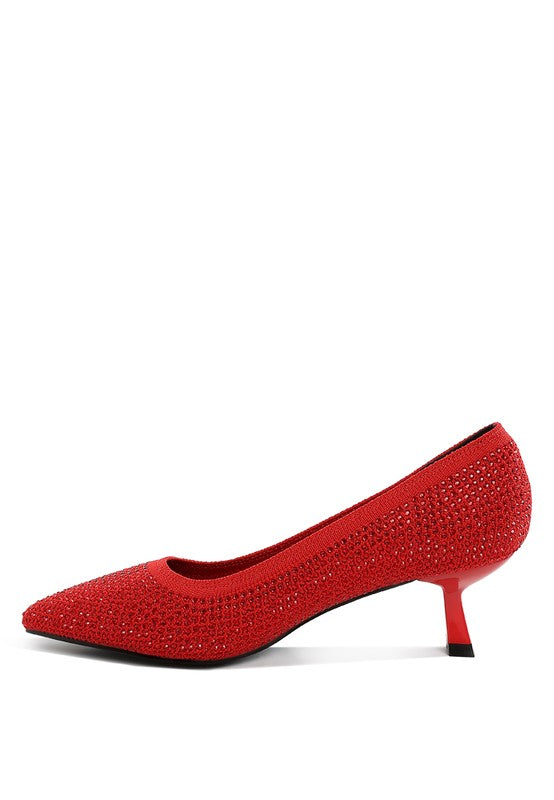 Vimto Breathable Flyknit Rhinestone Pumps - Tigbul's Variety Fashion Shop