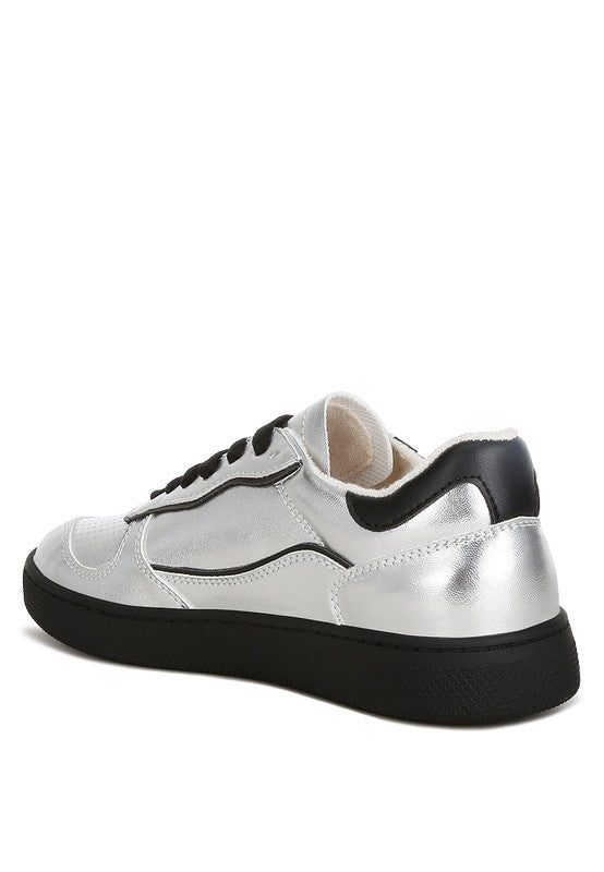 Kyniska Metallic Faux Leather Everyday Sneakers - Tigbul's Variety Fashion Shop