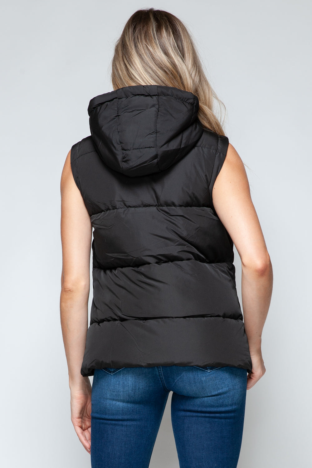 Snobbish Snap and Zip Closure Hooded Vest - Tigbul's Variety Fashion Shop