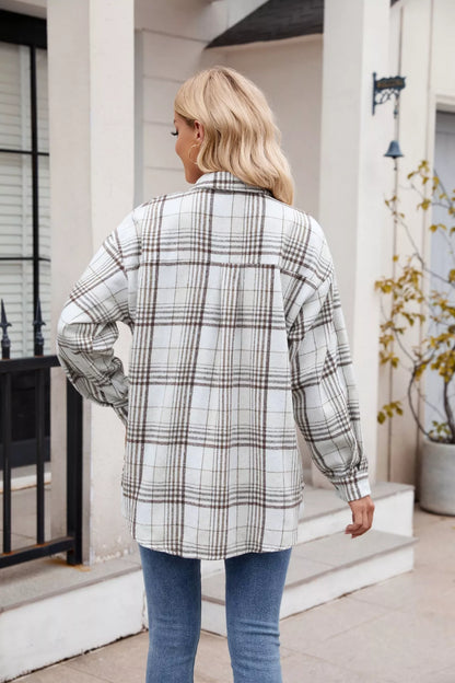 Casual Plaid Long Sleeve Shirt - Tigbul's Variety Fashion Shop