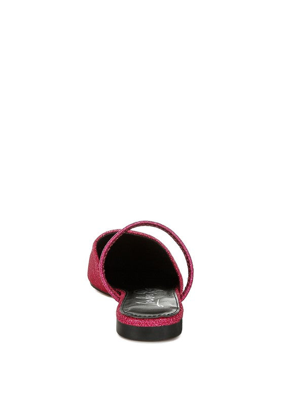 Twiggy Glitter Faux Leather Flat Mules - Tigbul's Variety Fashion Shop