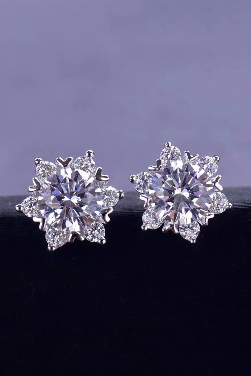 2 Carat Moissanite Floral Stud Earrings - Tigbul's Variety Fashion Shop