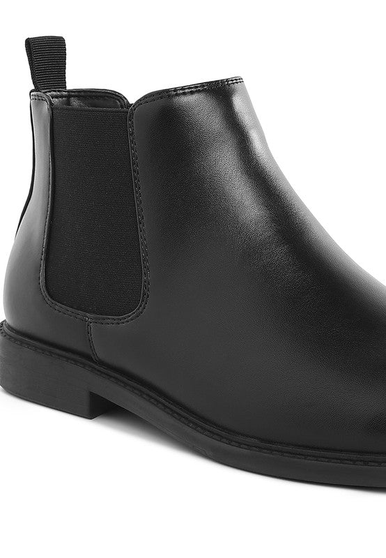 Fraser Faux Leather Men Pull Tabs Boots - Tigbul's Variety Fashion Shop