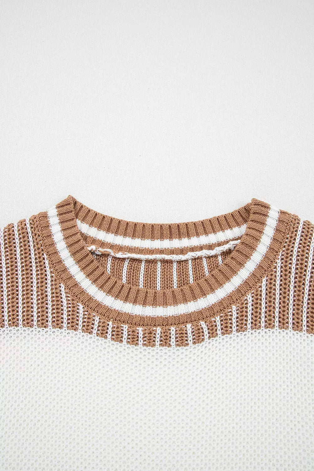 Striped Knit Long Sleeve Sweater - Tigbul's Variety Fashion Shop