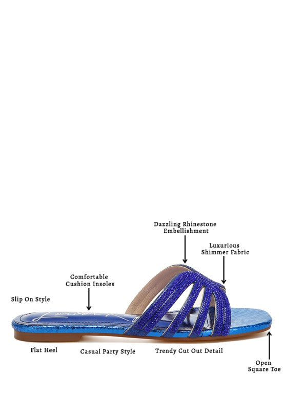 Dindy Rhinestone Cut Out Flats - Tigbul's Variety Fashion Shop