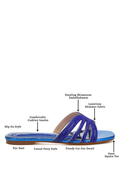 Dindy Rhinestone Cut Out Flats - Tigbul's Variety Fashion Shop