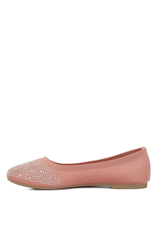 Splash Rhinestones Embellished Ballet Flats - Tigbuls Variety Fashion