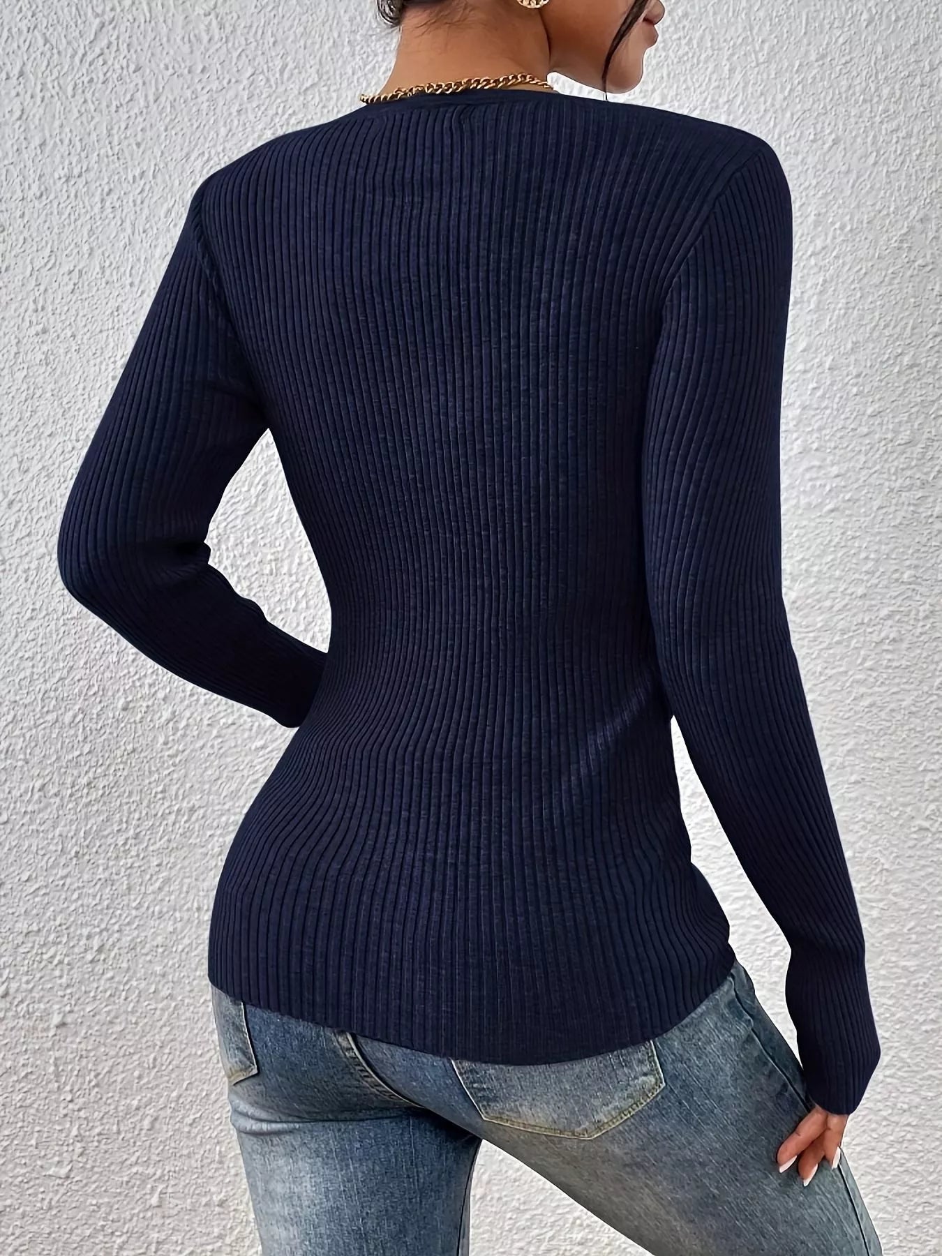 Ribbed Knit Button Front Knit Top - Tigbul's Variety Fashion Shop