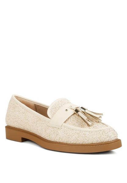 Foxford Tassle Detail Raffia Loafers - Tigbuls Variety Fashion