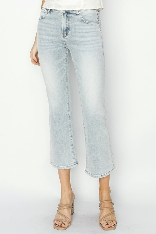 RISEN Full Size Mid Rise Cropped Flare Jeans - Tigbul's Variety Fashion Shop