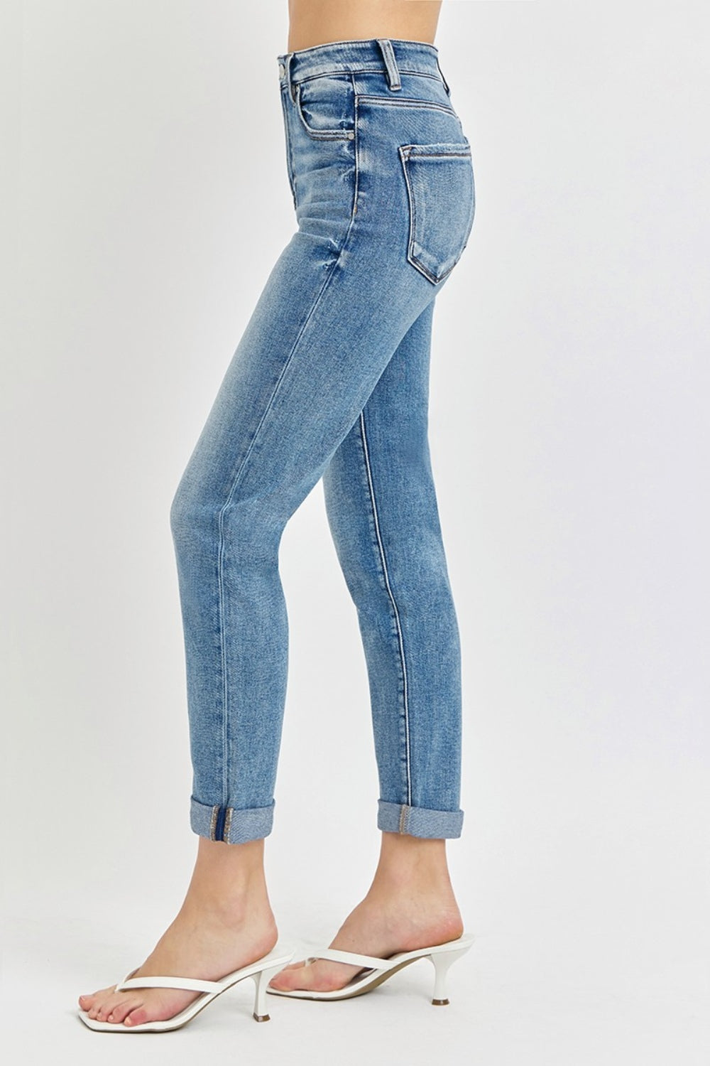 Risen Full Size High Rise Cropped Roll Up Jeans - Tigbul's Variety Fashion Shop