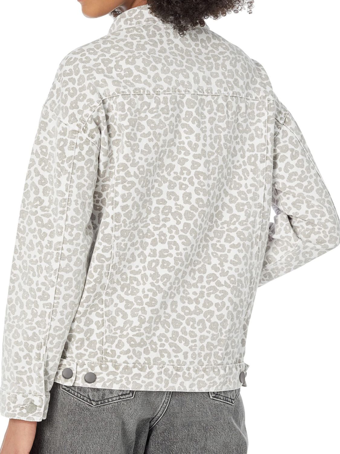 Leopard Button Up Long Sleeve Denim Jacket - Tigbul's Variety Fashion Shop