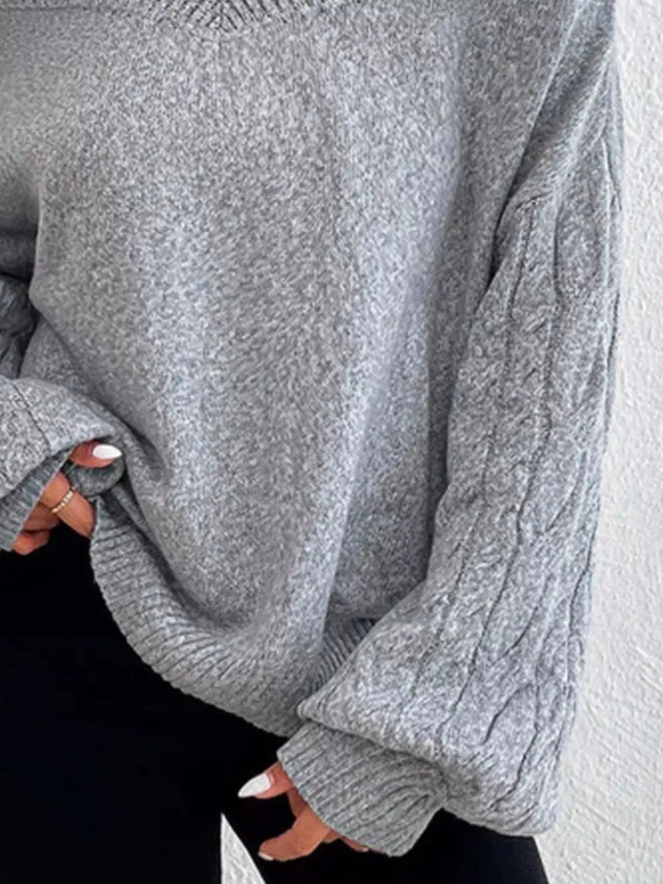 Cold Shoulder Turtleneck Sweater - Tigbul's Variety Fashion Shop