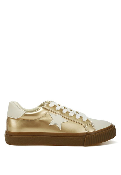 Jumping jacks Metallic Faux Leather Star Sneakers - Tigbul's Variety Fashion Shop