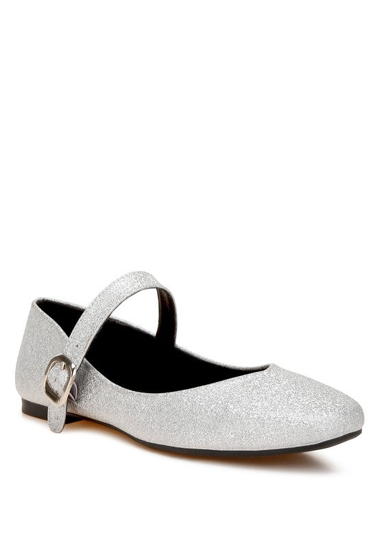 Herma Glitter Pin Buckle Ballerinas - Tigbul's Variety Fashion Shop