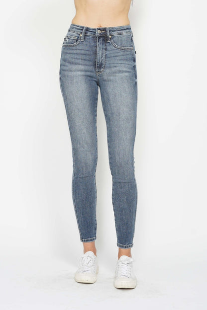 Judy Blue Full Size Tummy Control Contrast Wash Skinny Jeans - Tigbul's Variety Fashion Shop