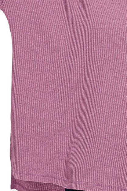 Zenana Ribbed Drop Shoulder Round Neck Sweater - Tigbul's Variety Fashion Shop