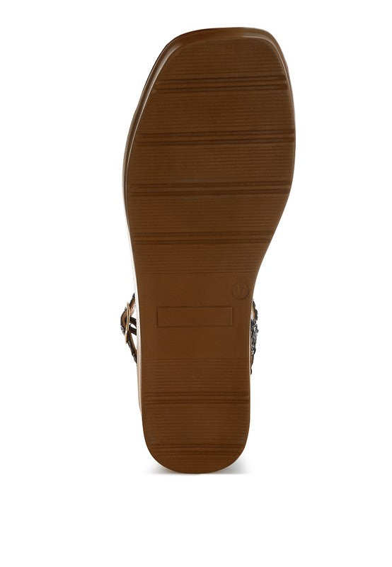 Sephone Woven Square Toe Wedges - Tigbul's Variety Fashion Shop