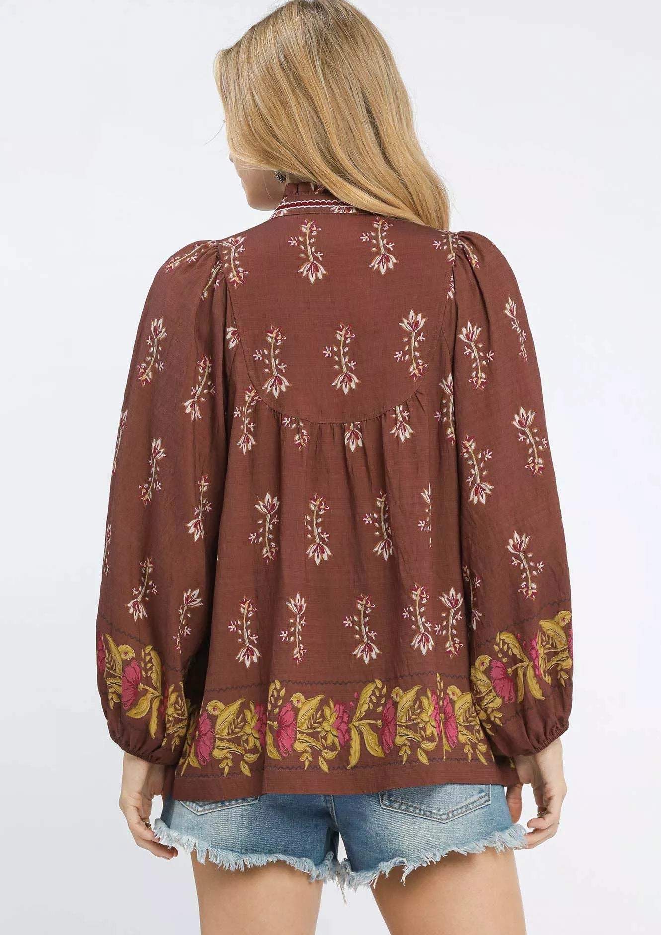 Floral Boho Peasant Blouse - Tigbul's Variety Fashion Shop