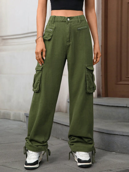 Wide Leg Cargo Jeans - Tigbul's Variety Fashion Shop
