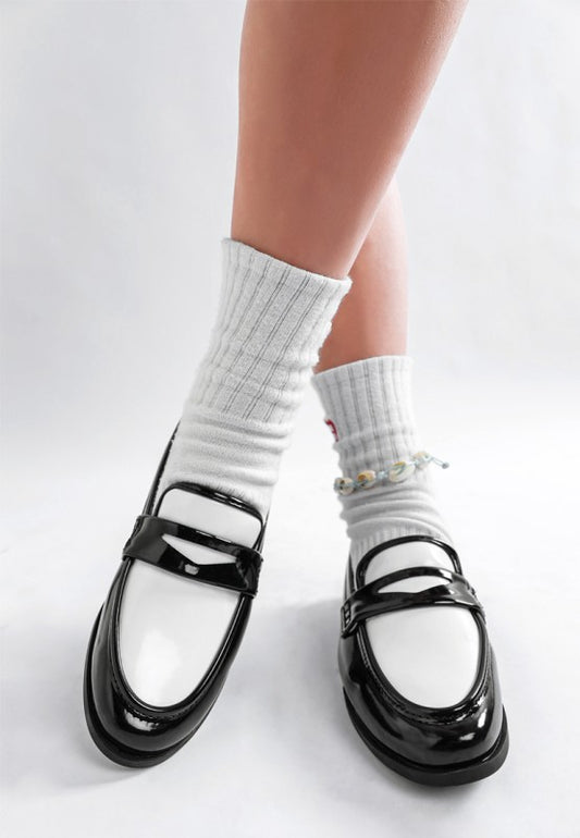 Bugle Duo Tone Penny Loafers - Tigbul's Variety Fashion Shop