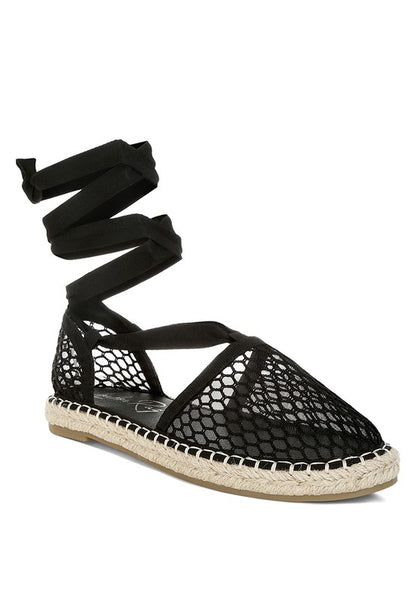 Sonara Mesh Flat Espadrille Sandals - Tigbul's Variety Fashion Shop