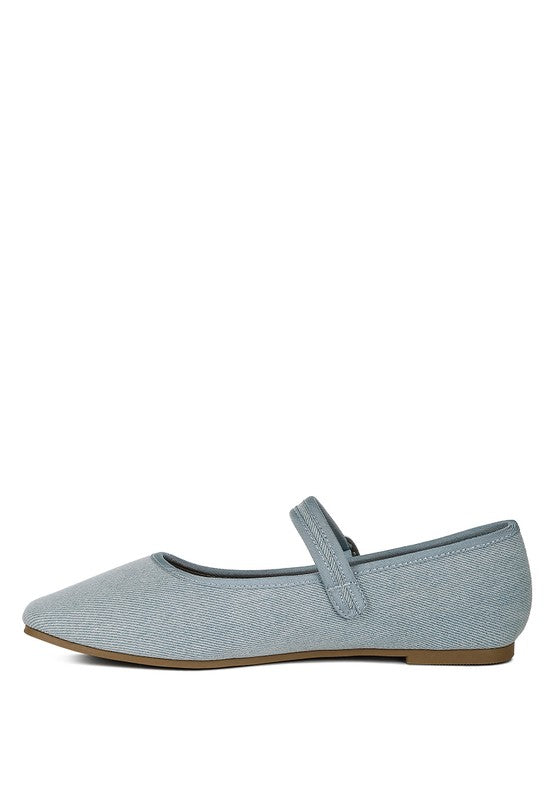 Iker Classic Denim Pin Buckle Ballerinas - Tigbul's Variety Fashion Shop