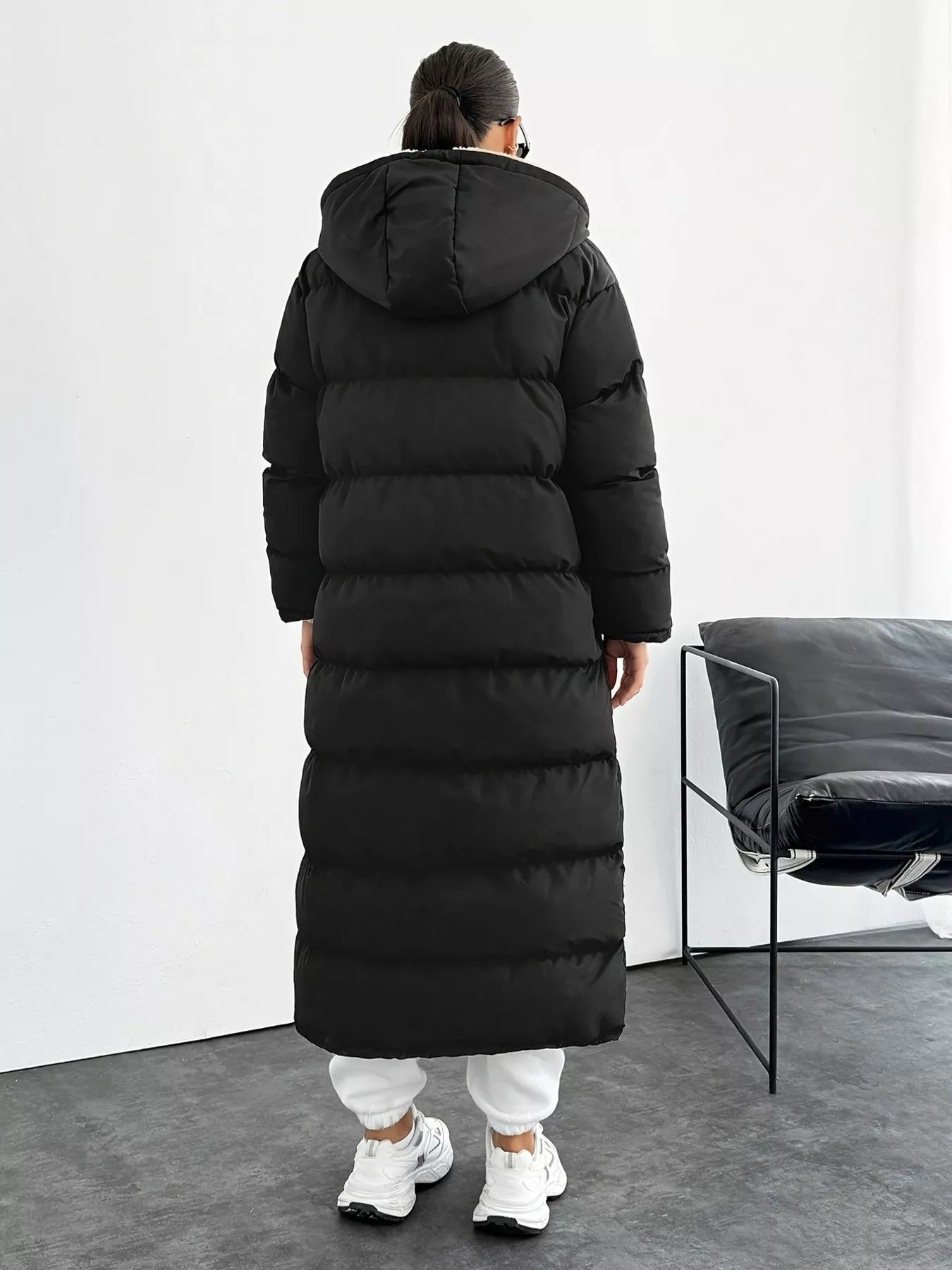 Quilted Hooded Longline Puffer Coat - Tigbul's Variety Fashion Shop