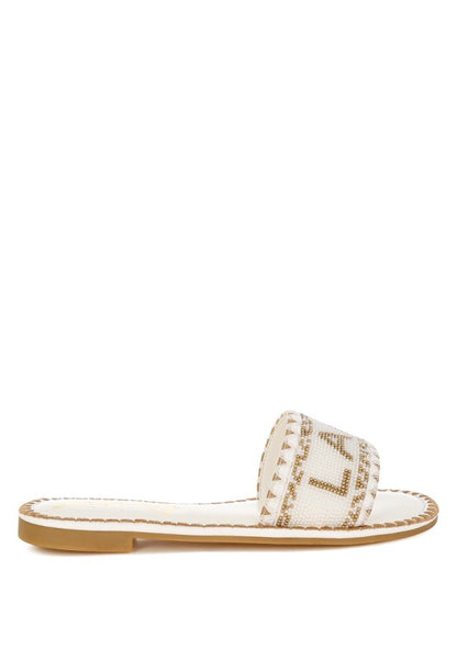 Hot Hub Beaded Lake Como Flat Slip Ons - Tigbul's Variety Fashion Shop