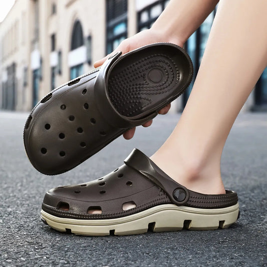 Men's Contrast Platform Breathable Sandals - Tigbul's Variety Fashion Shop