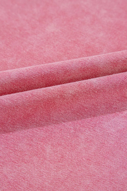 Pink Mineral Wash Raw Edge Ruffle Mini Dress - Tigbul's Variety Fashion Shop