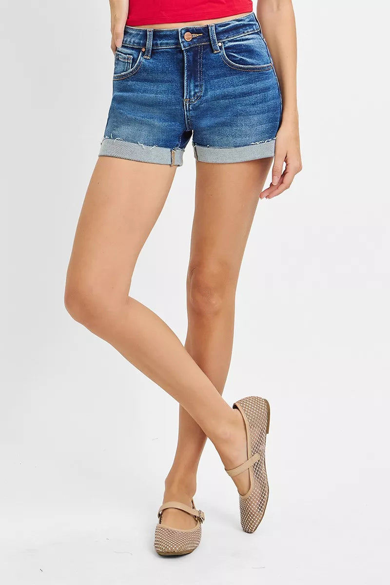 RISEN Low Rise Cuffed Shorts - Tigbul's Variety Fashion Shop