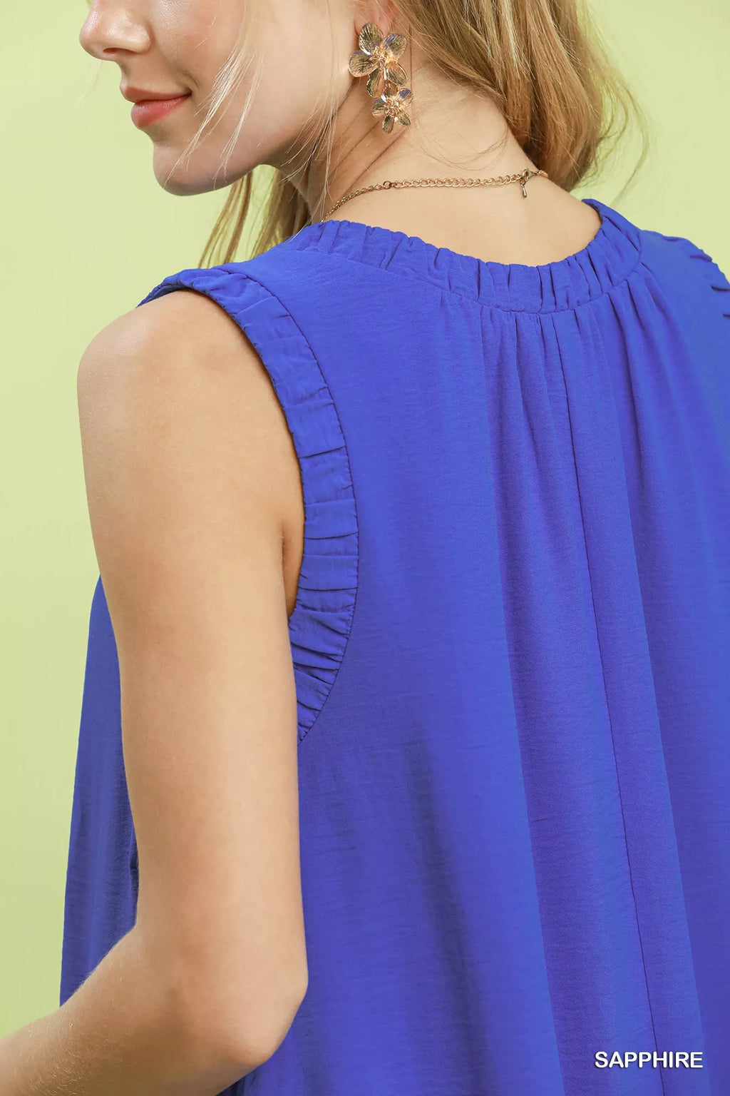 Umgee Sleeveless Ruffle Trim Drop Waist Mini Dress - Tigbul's Variety Fashion Shop