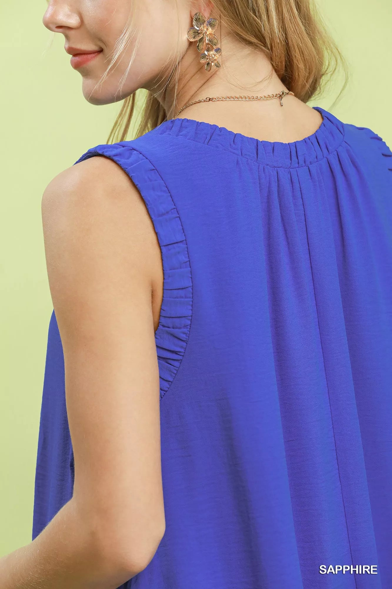 Umgee Sleeveless Ruffle Trim Drop Waist Mini Dress - Tigbul's Variety Fashion Shop