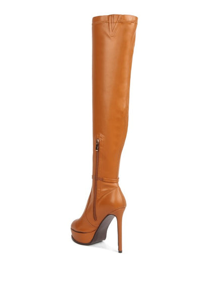 TWINKLES Patent Stiletto Heeled Long Boots - Tigbul's Variety Fashion Shop
