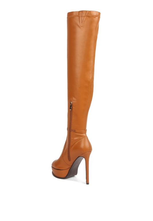TWINKLES Patent Stiletto Heeled Long Boots - Tigbul's Variety Fashion Shop