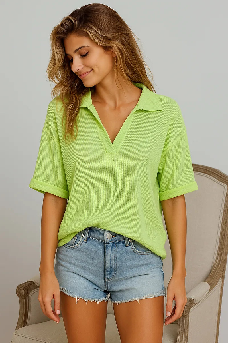 Green Mineral Washed Thermal Top - Tigbul's Variety Fashion Shop