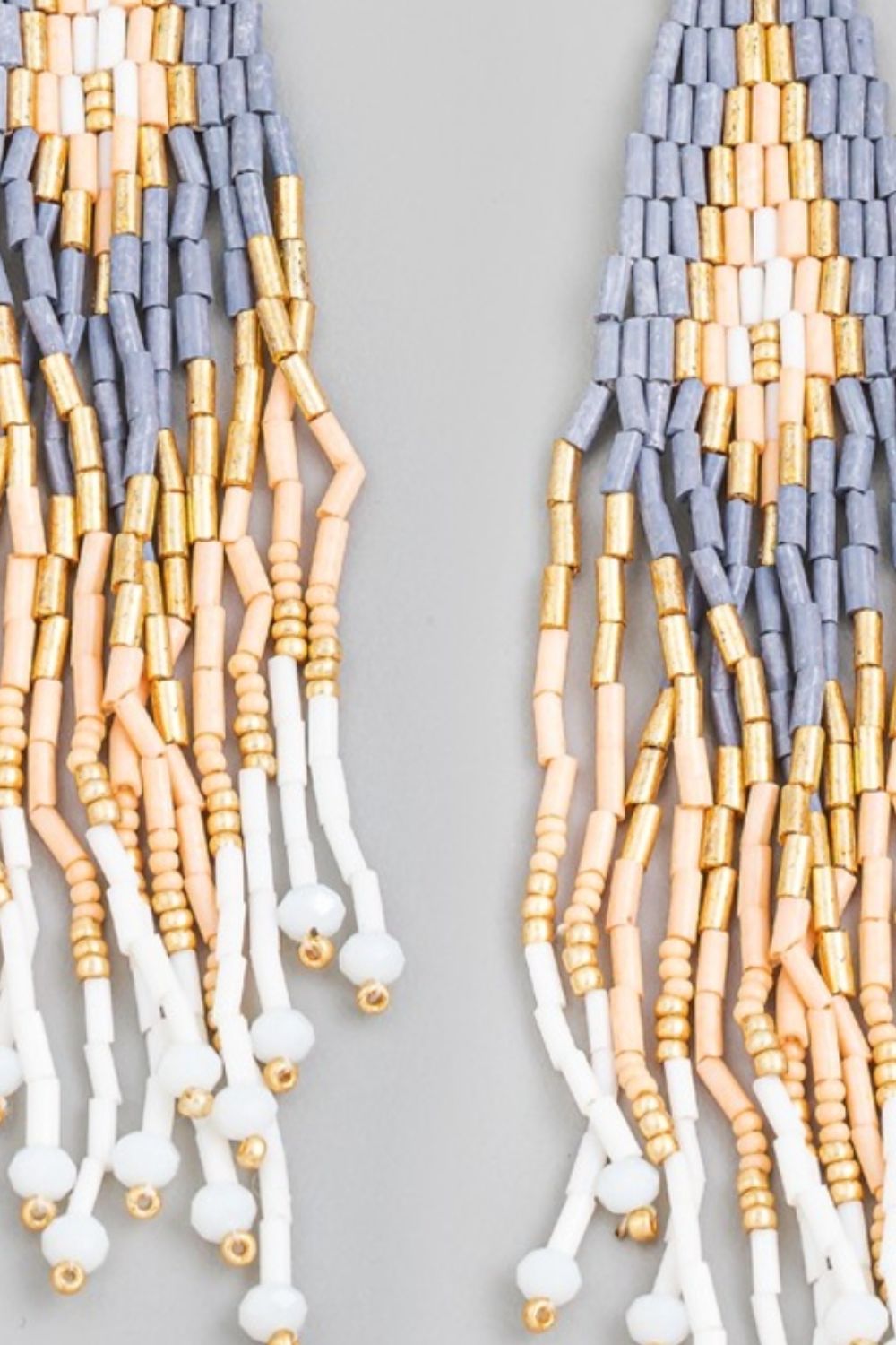 Fame Seed Beaded Fringe Drop Earrings - Tigbul's Variety Fashion Shop