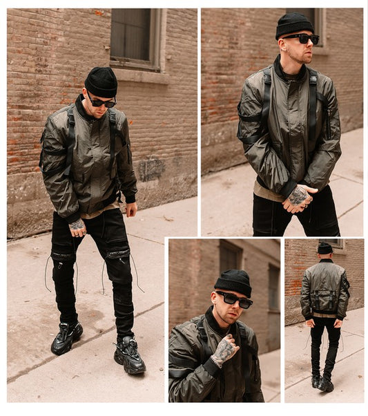 Men's Utility Strap Jacket - Tigbul's Variety Fashion Shop