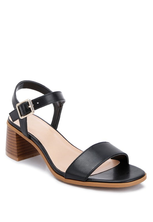 Varya Stacked Heel Sandals - Tigbul's Variety Fashion Shop