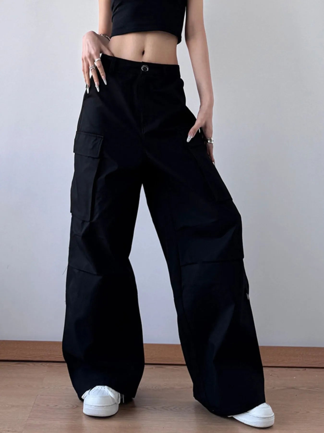 Oversized Cargo Wide Leg Pants - Tigbul's Variety Fashion Shop